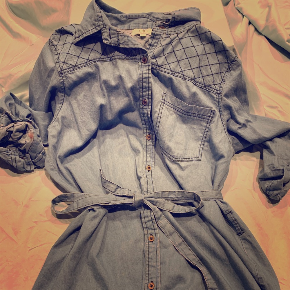 Chambray shirt dress
